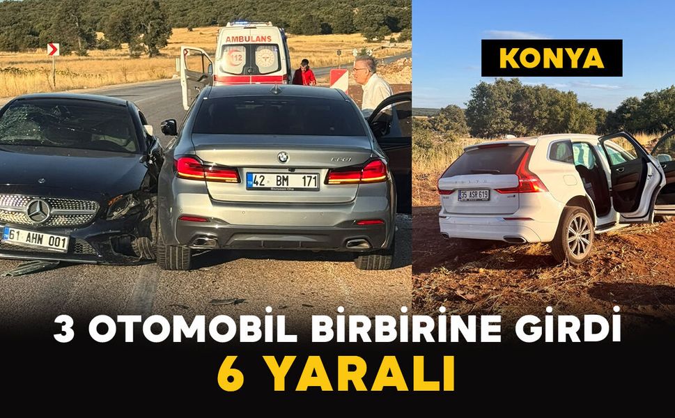 3 Otomobil Birbirine Girdi: 6 Yaralı