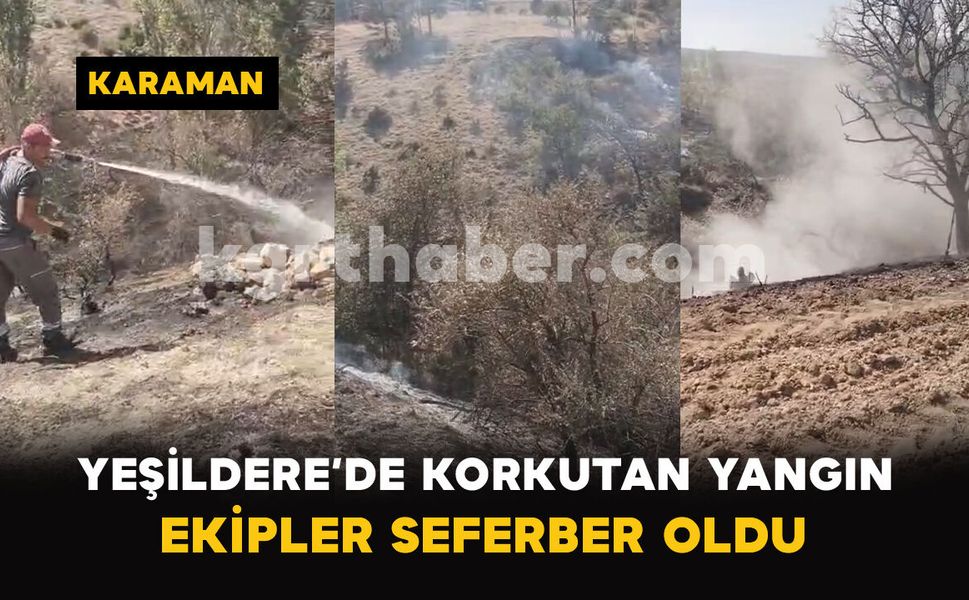 Karaman Yeşildere’de Korkutan Orman Yangını