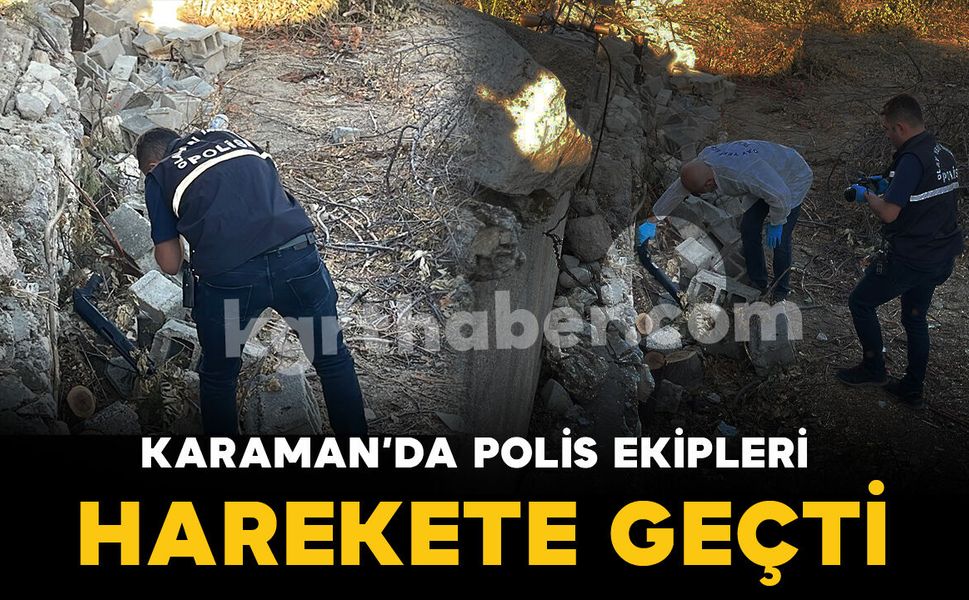 Karaman'da bir evin bahçesinde bulunan tüfek polisi harekete geçirdi