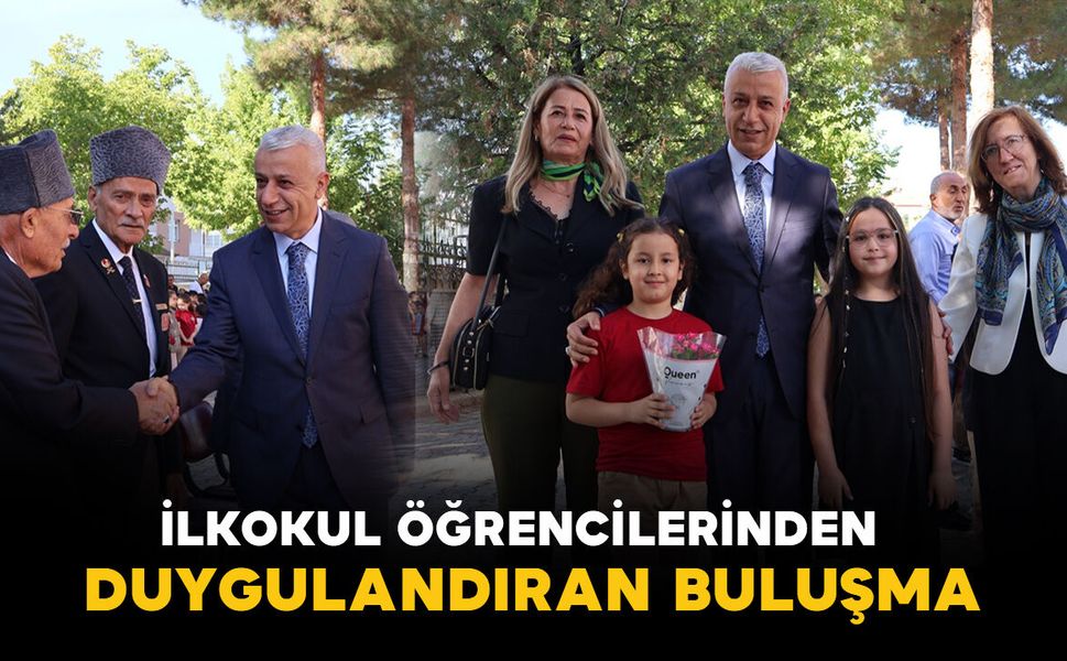 Karaman'da ilkokul öğrencilerinden duygulandıran gazi buluşması