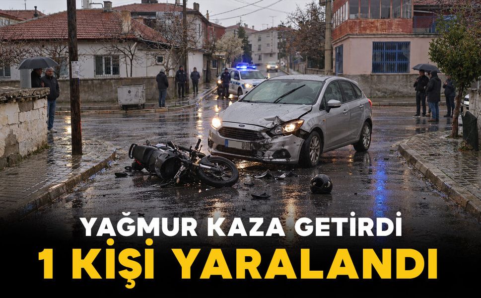 Karaman’da kaygan zemin kazaya neden oldu: 1 yaralı