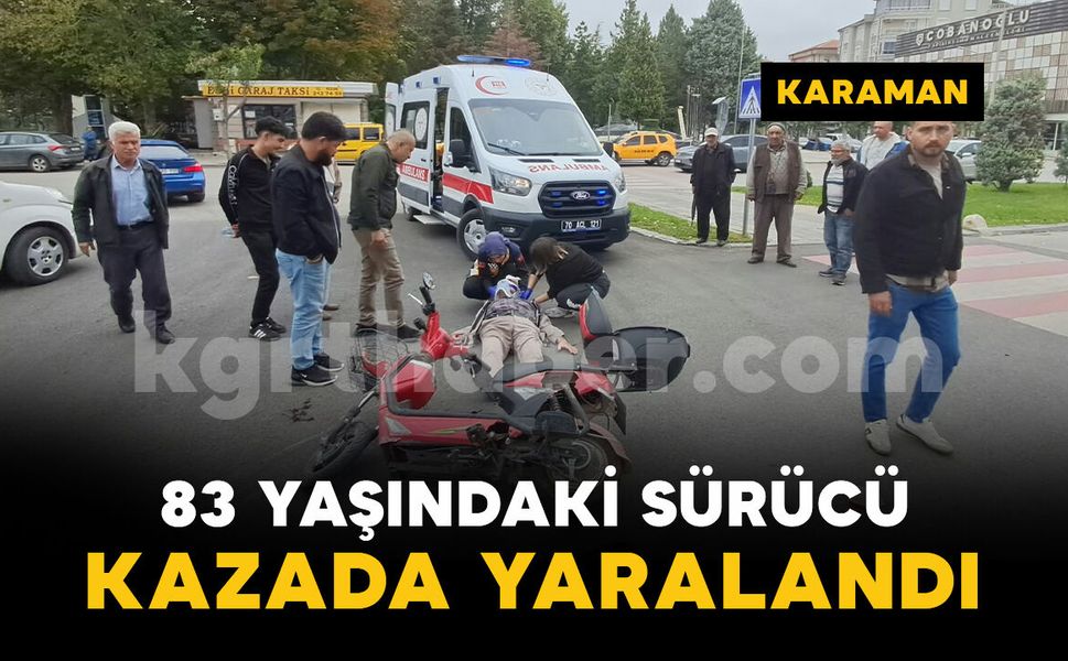 Karaman'da otomobil ile elektrikli bisiklet çarpıştı: yaşlı adam yaralandı