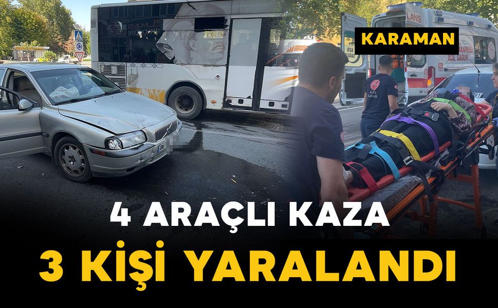 Karaman'da zincirleme kaza: 3 yaralı
