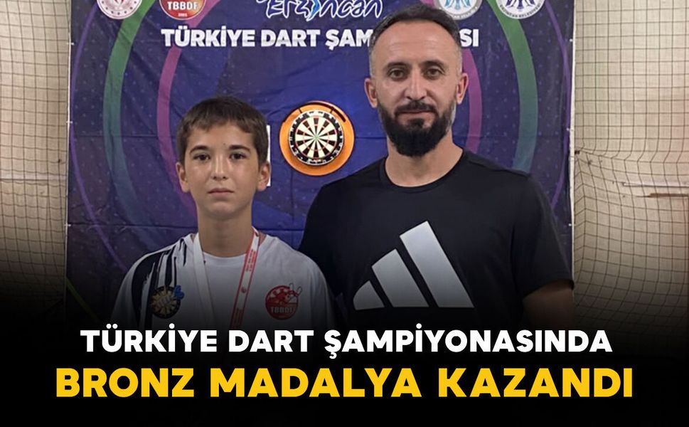Karamanlı sporcu Mehmet Çetin dart şampiyonasında Türkiye üçüncüsü oldu