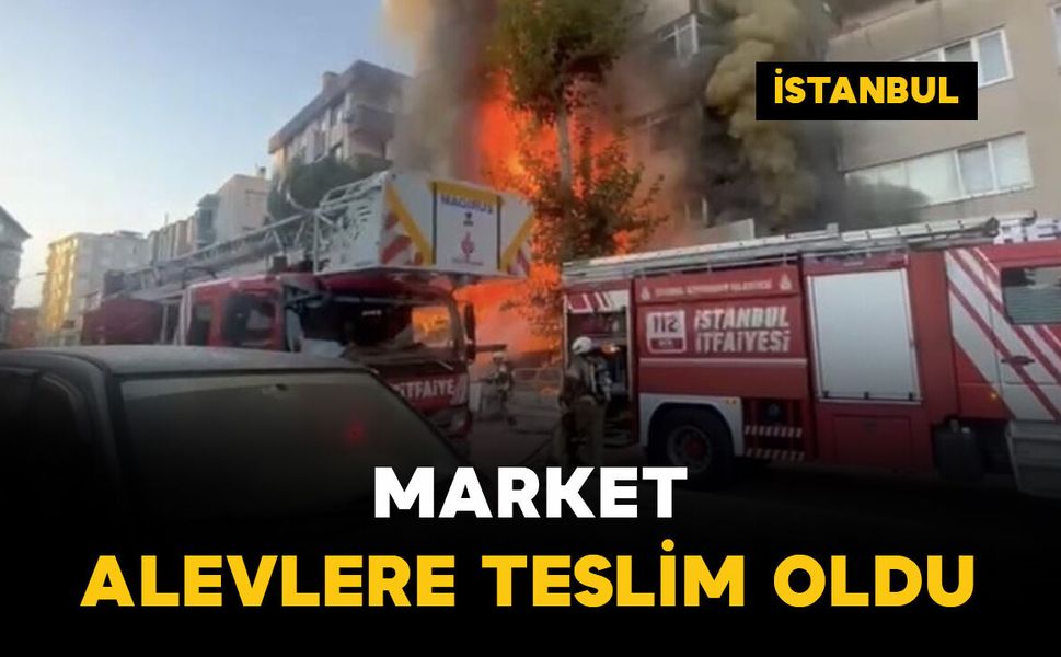 Market alevlere teslim oldu