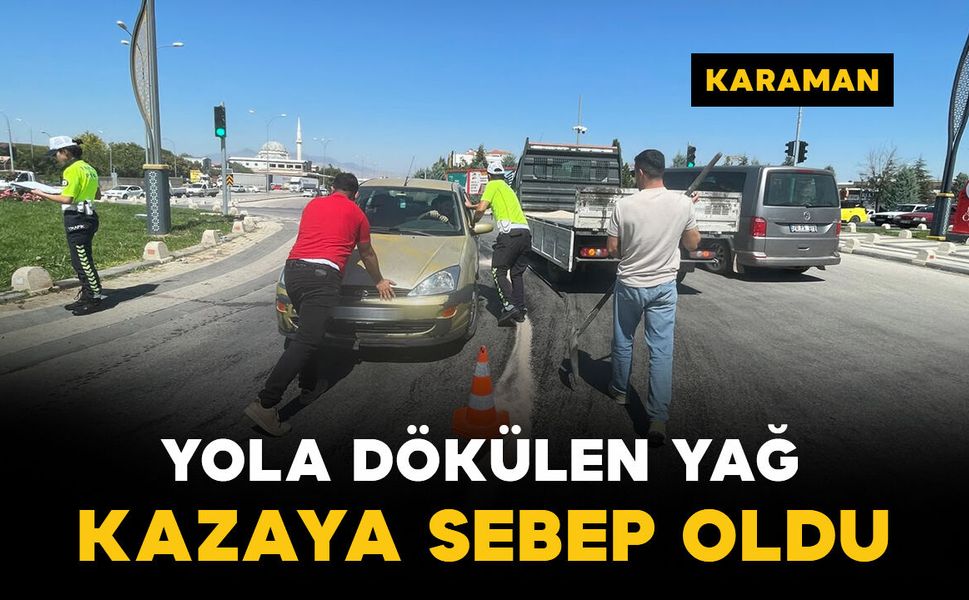 Yola dökülen yağ kazaya neden oldu: Otomobil beton dubaya çarptı