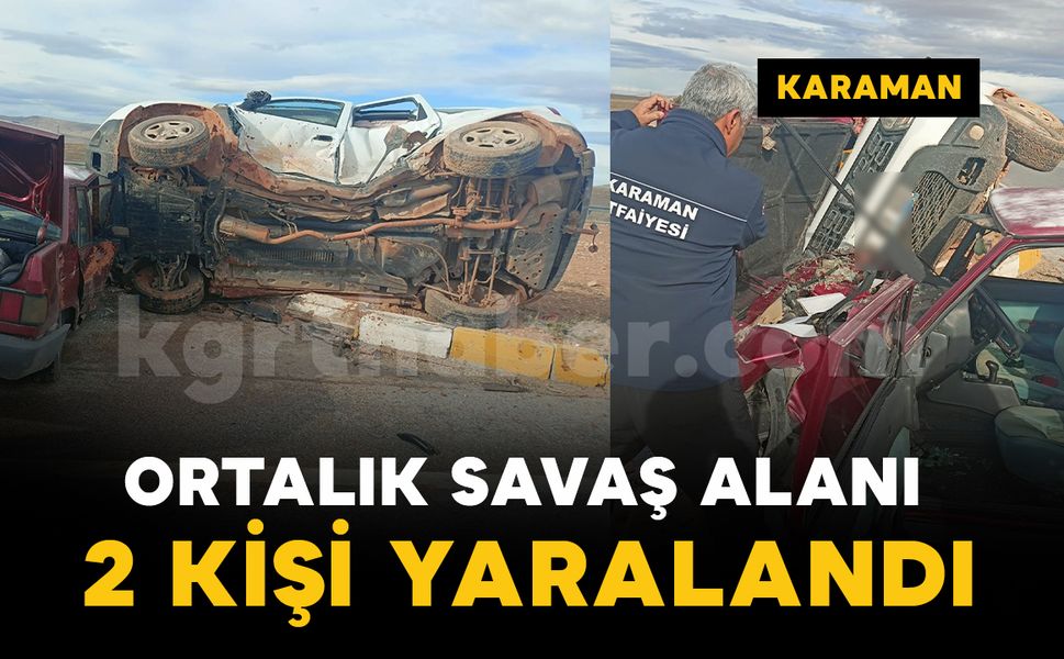 Karaman-Ereğli yolunda iki araç çarpıştı: 2 yaralı