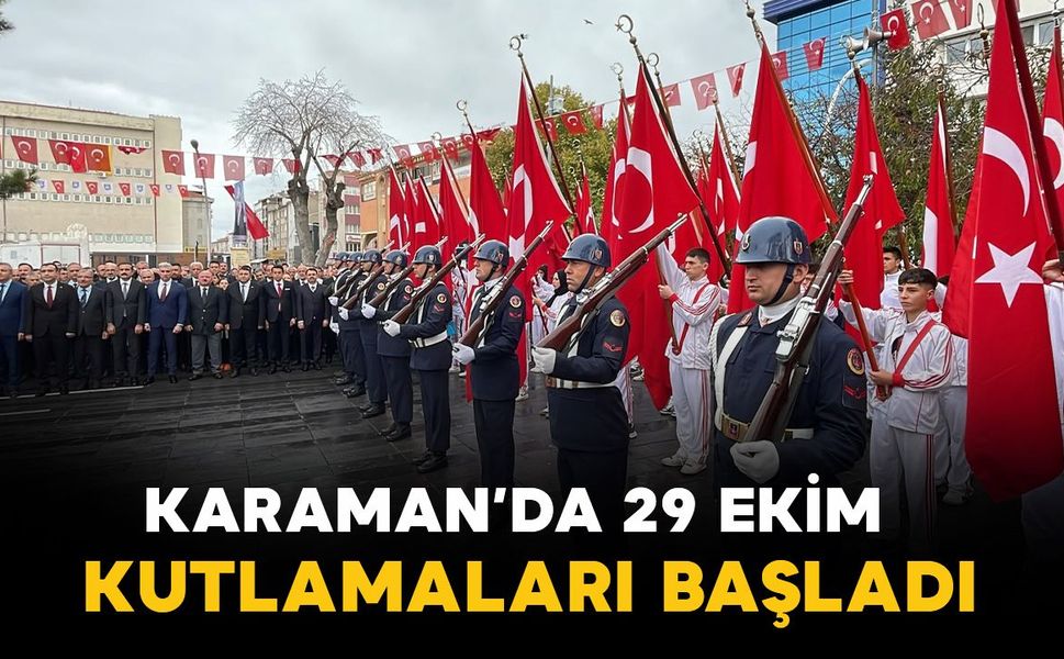 Karaman'da Cumhuriyet Bayramı kutlamaları çelenk sunma töreniyle başladı
