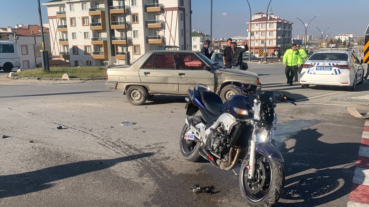 Karamanda Yilin Son Gununde Otomobil Ile Motosiklet Carpisti1