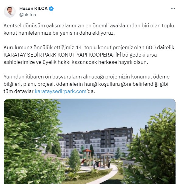 Karatay Belediyesi Konut Projeleri Nelerdir