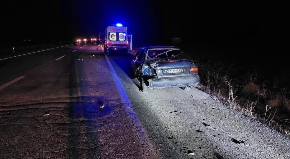 Konyada Tir Otomobile Arkadan Carpti2