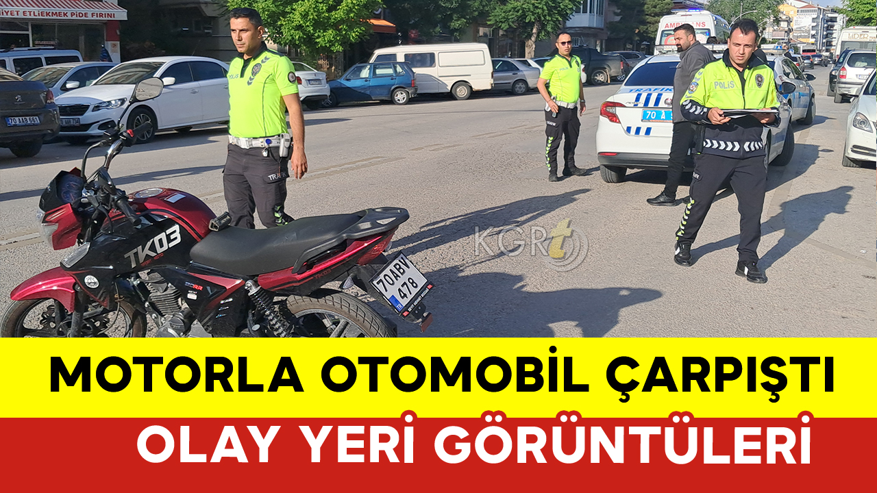 Motorla Otomobil Çarpıştı: Olay Yeri Görüntüleri