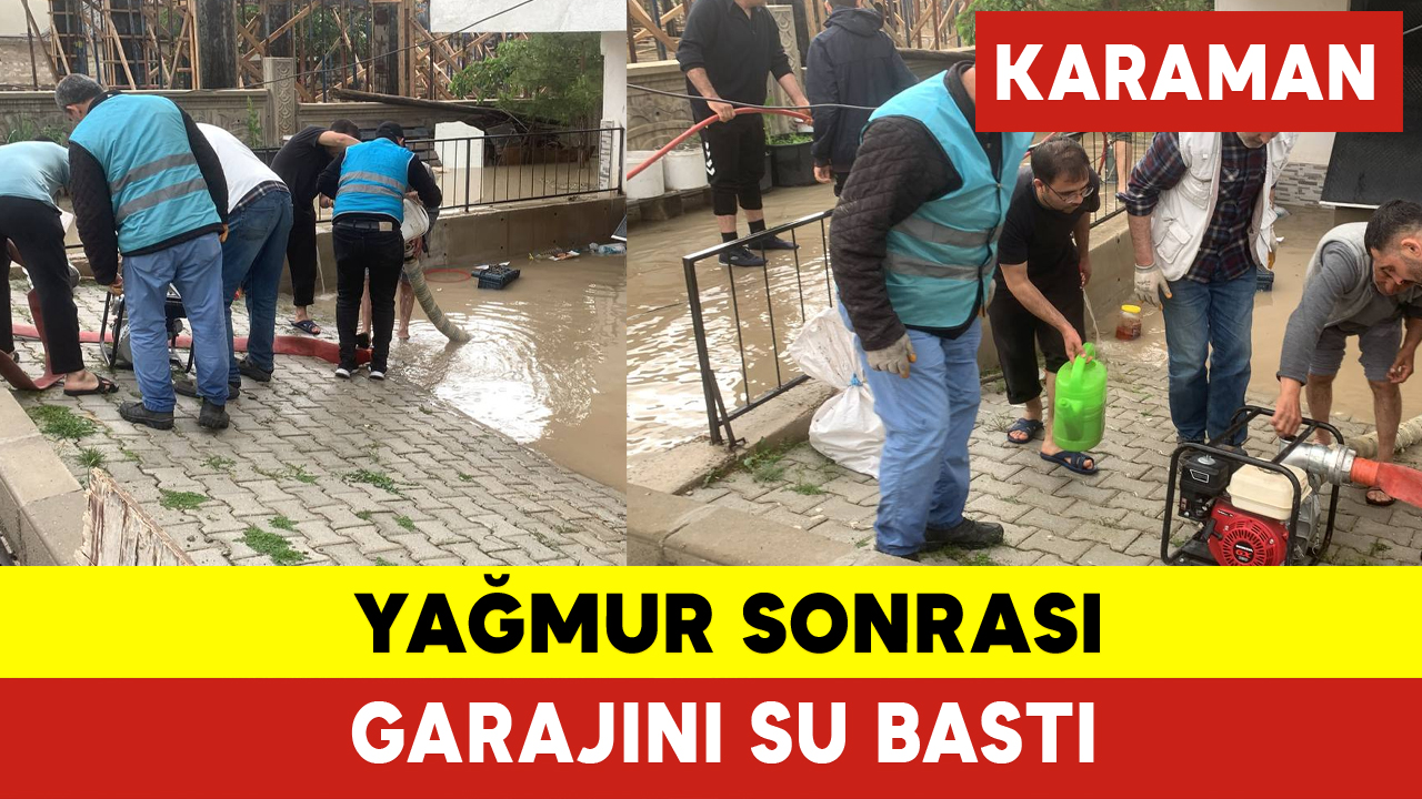 Sağanak Yağmur Sonrası Garajını Su Bastı