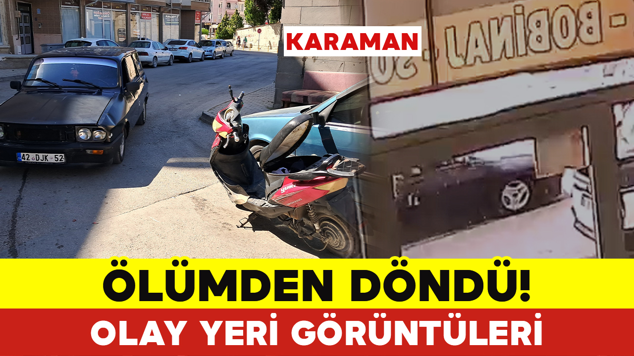 Elektrikli Bisiklet İle Otomobil Kafa Kafaya Çarpışması OLAY YERİ GÖRÜNTÜLERİ