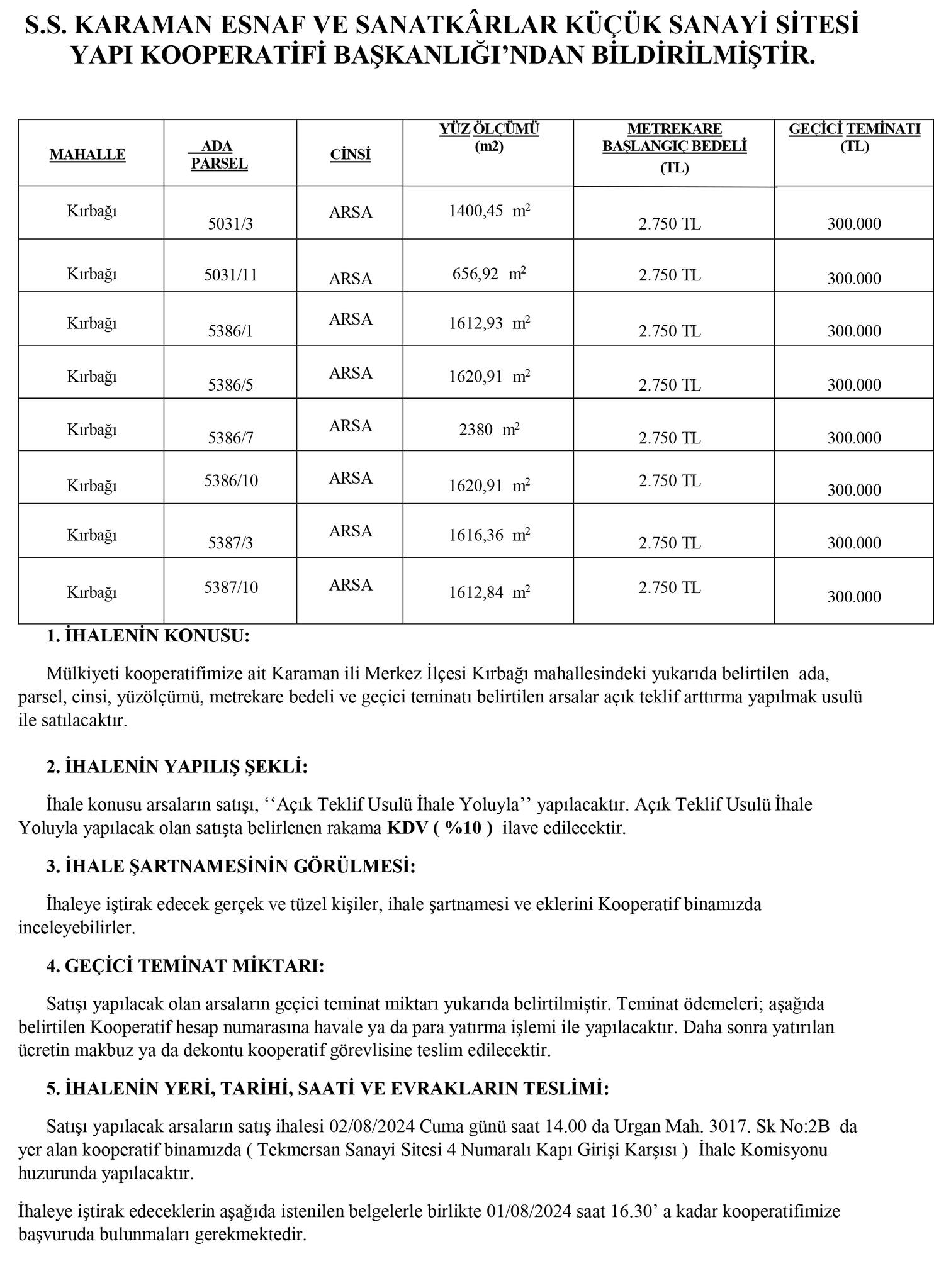 Kirbagi Mahallesinde 8 Adet Arsa Satisa Cikti2