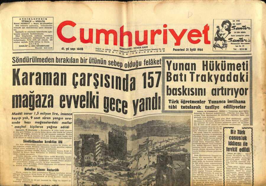 Karaman Carsi Yangini 19 Eylul 1964 (1)