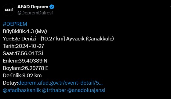 Son Dakika Deprem