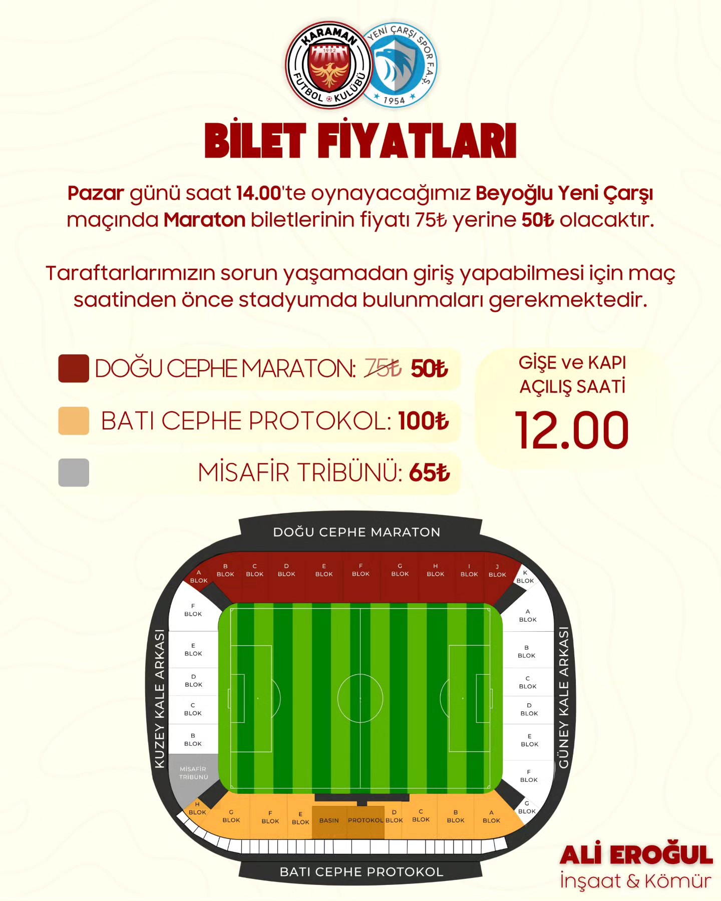 Karaman Fk Beyoglu Yeni Carsi Maci Bilet Fiyatlari Aciklandi1