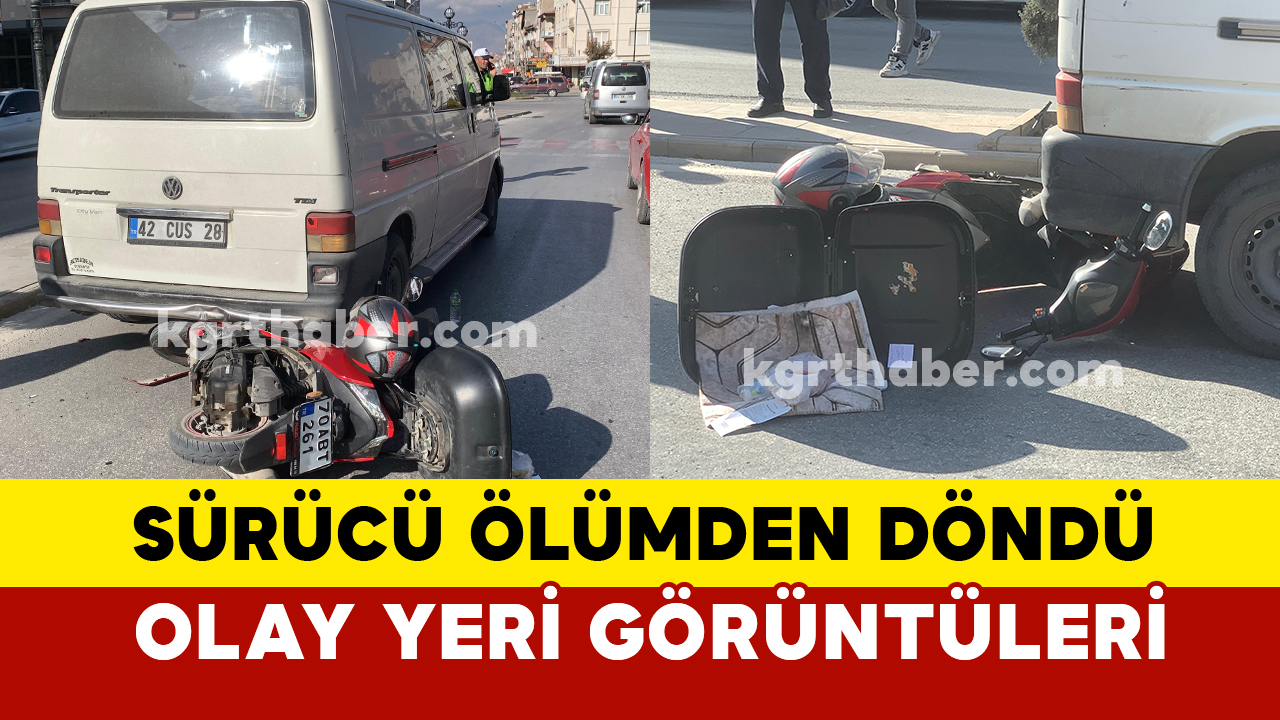 Sürücü ölümden döndü: olay yeri görüntüleri