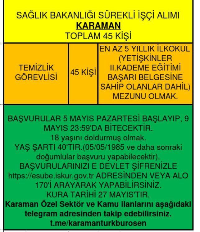 Karamanda Hastaneye 45 Personel Alincak-1