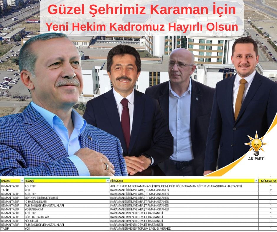 Karamana 12 Yeni Uzman Hekim Geliyor1