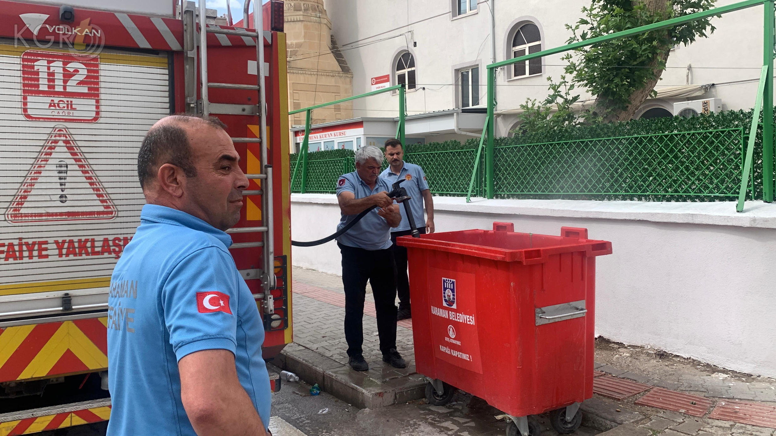Karamanda Cop Yangini Itfaiyeyi Harekete Gecirdi2
