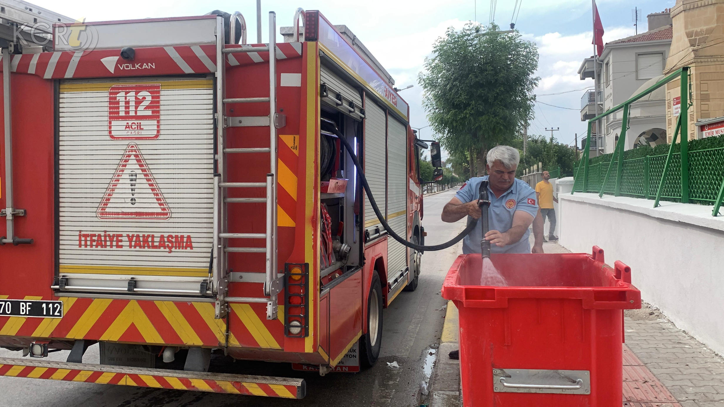 Karamanda Cop Yangini Itfaiyeyi Harekete Gecirdi3