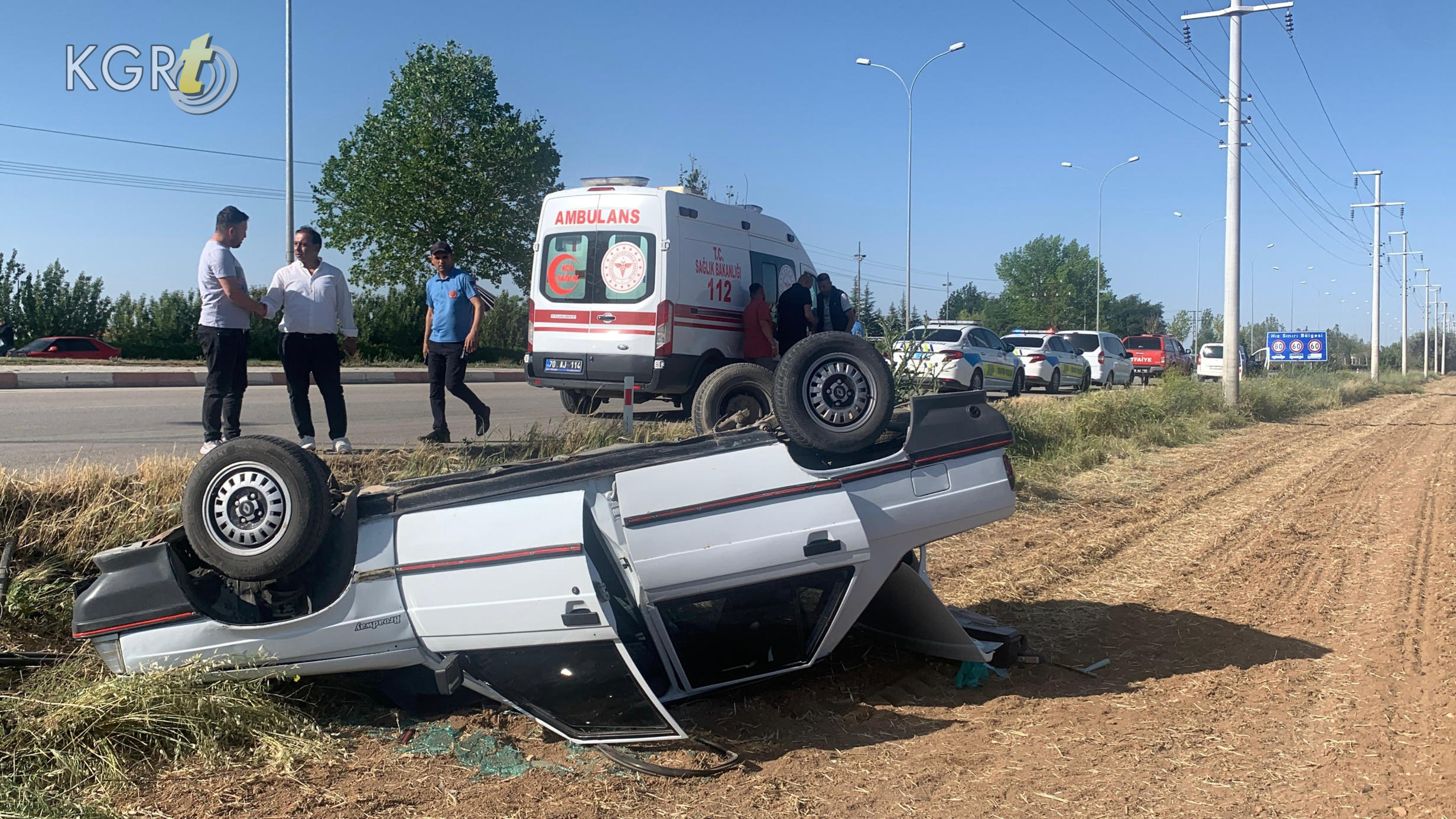 Karamanda Otomobil Sarampole Takla Atti 1 Yarali13