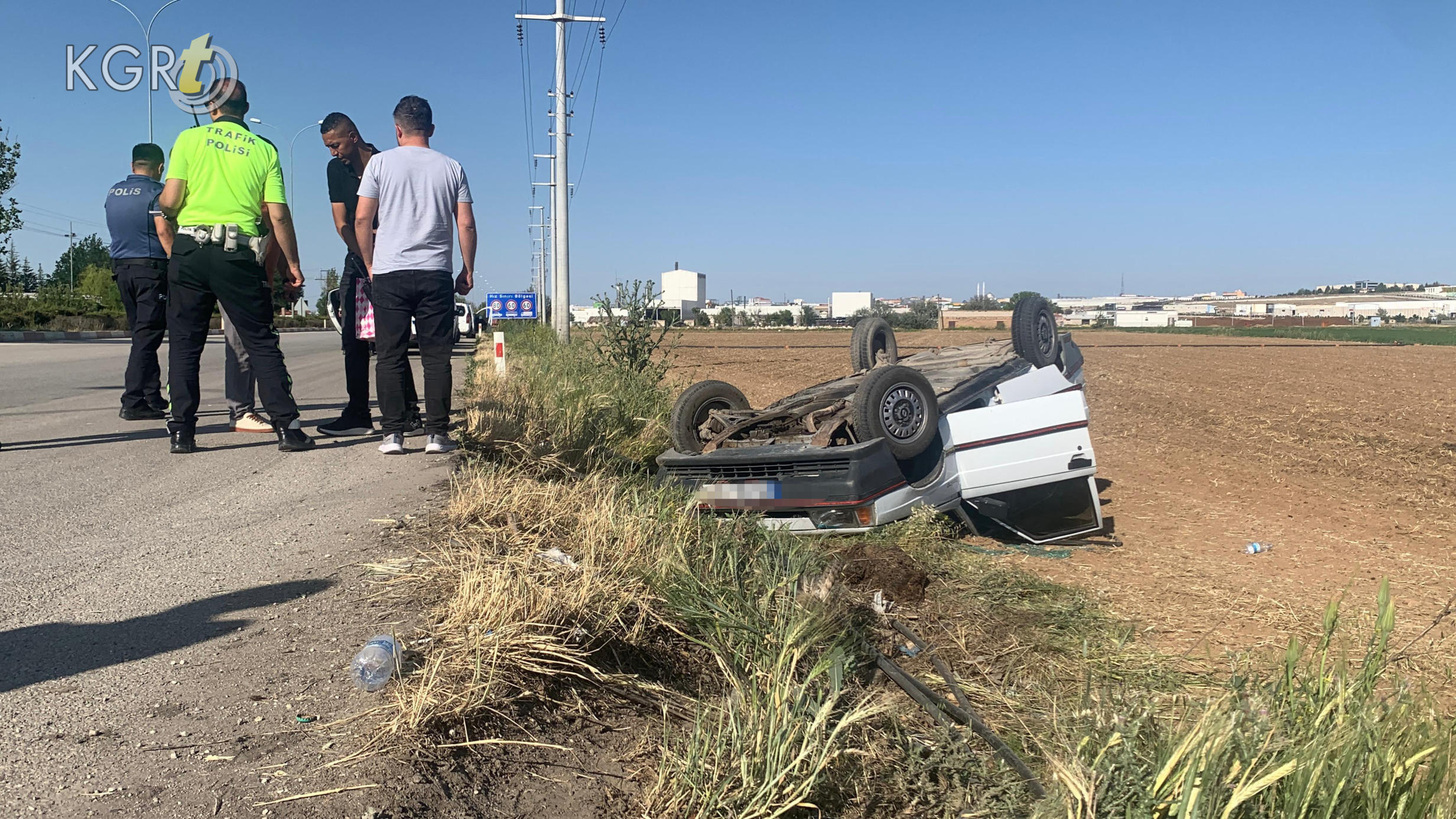 Karamanda Otomobil Sarampole Takla Atti 1 Yarali3