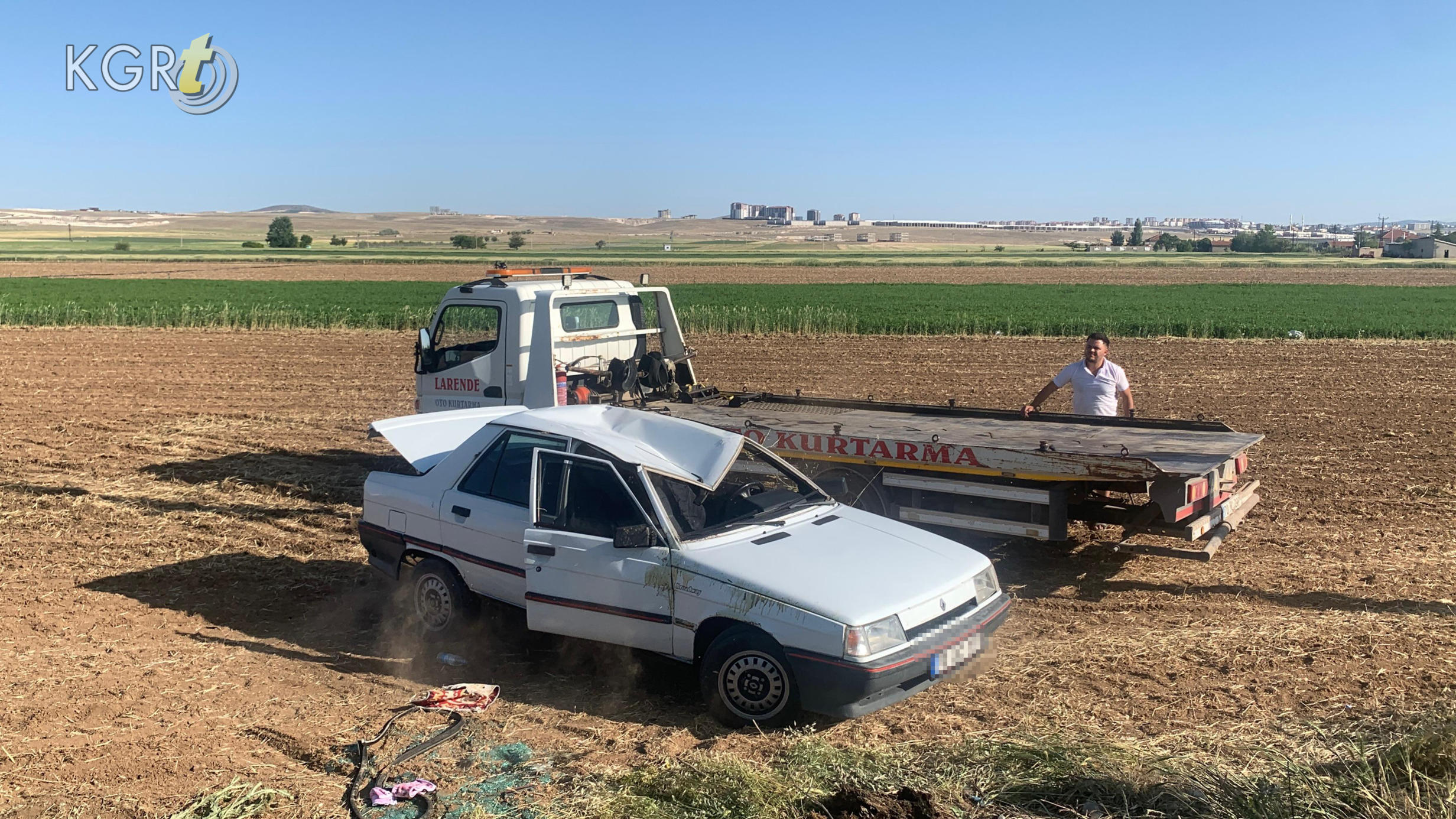 Karamanda Otomobil Sarampole Takla Atti 1 Yarali7
