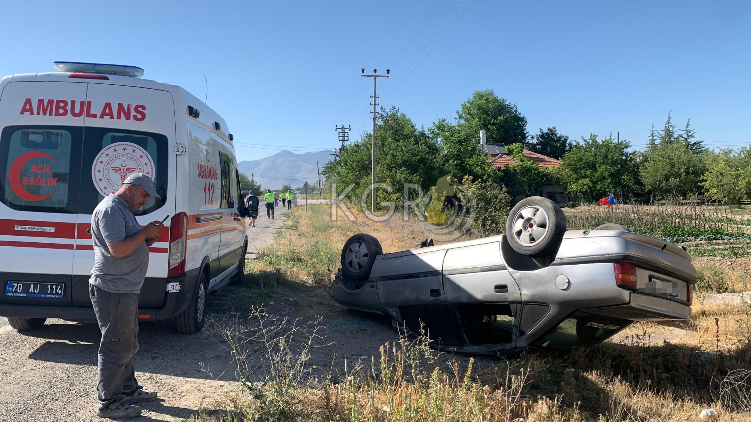 Karamanda Sollamaya Cikan Otomobil Takla Atti 1 Yarali1