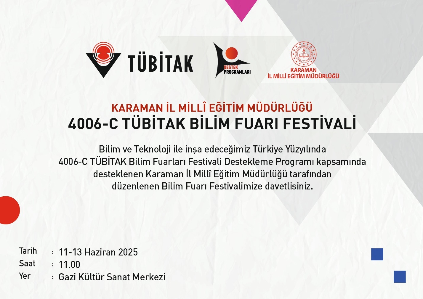 Karamanda Tubitak Bilim Fuari Nerede Olacak1