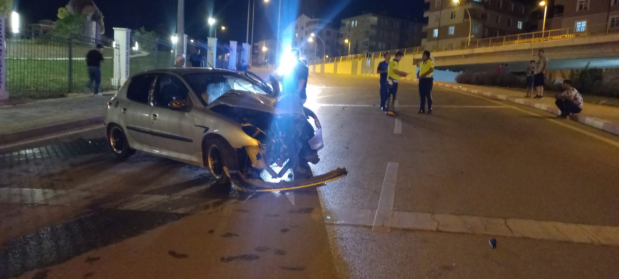 Direksiyon Hakimiyetini Kaybeden Surucu Direge Carpti (2)