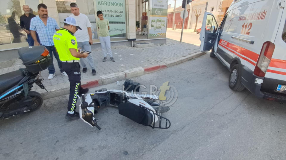 Karamanda Elektrikli Bisiklet Ile Otomobil Carpisti 2 Yarali6