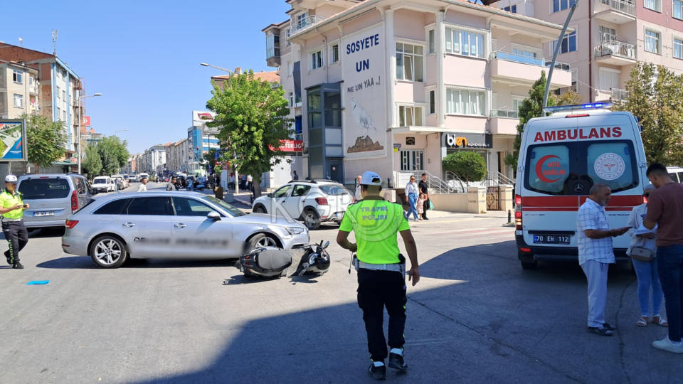 Karamanda Gurbetci Ile Carpisan Motosikletli Yaralandi3