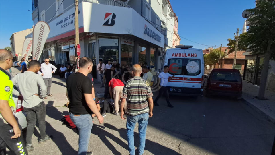 Karamanda Motosikletin Carptigi Kadin Yaralandi 2 Yarali10