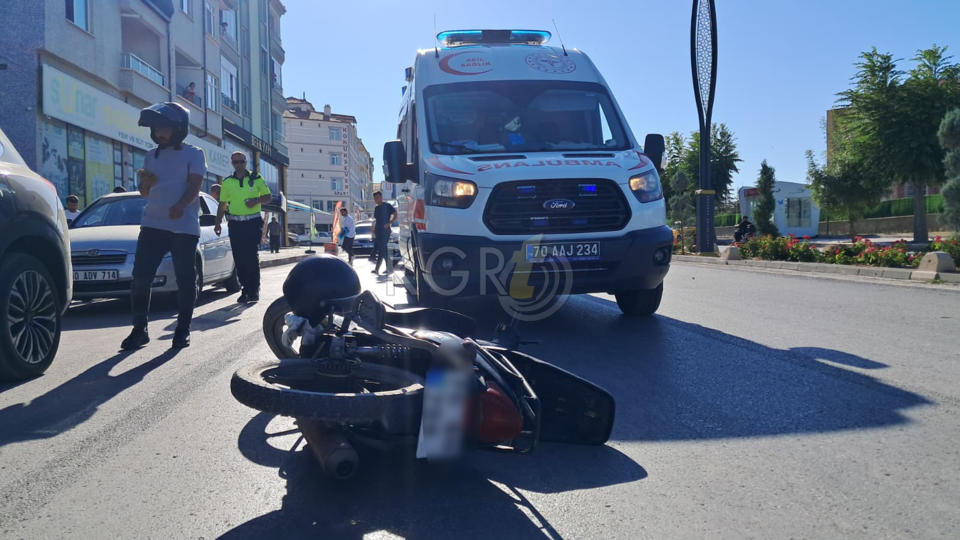 Karamanda Motosikletin Carptigi Kadin Yaralandi 2 Yarali2