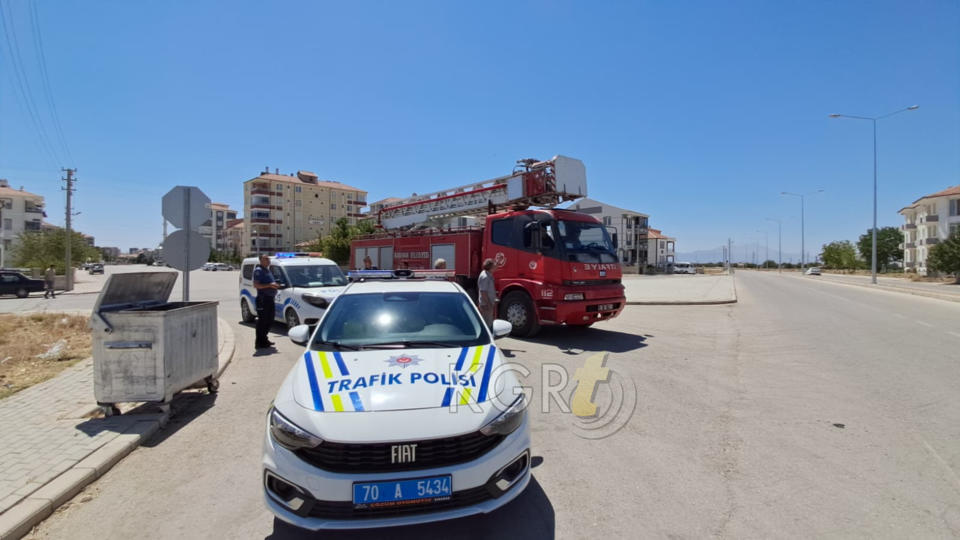 Karamanda Teras Kattaki Yangin Buyumeden Sonduruldu3