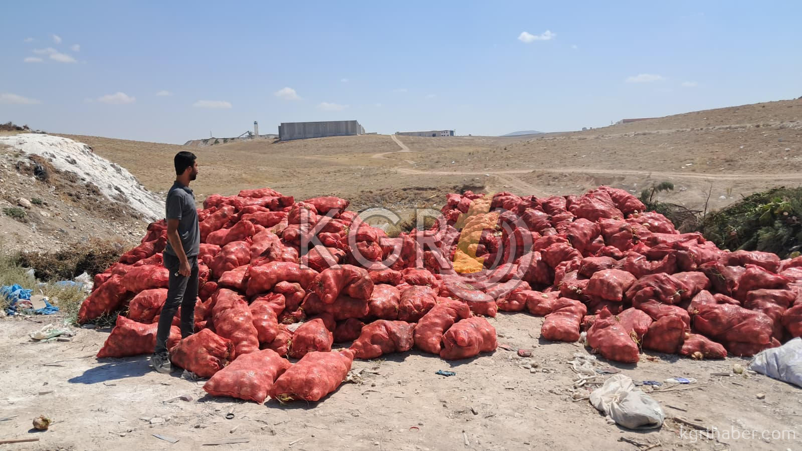 Karamanda Bos Araziye Tonlarca Sogan Doktuler11