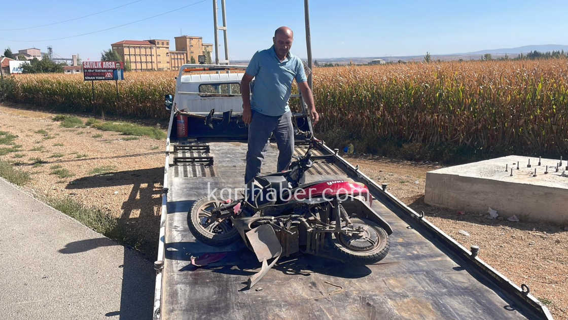 Karamanda Elektrikli Bisiklet Pikapa Carpti 1 Yarali0