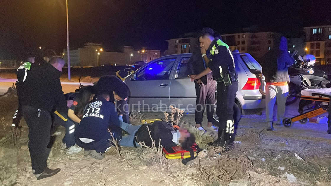 Karamanda Feci Kazada Genc Motosikletli Yaralandi0