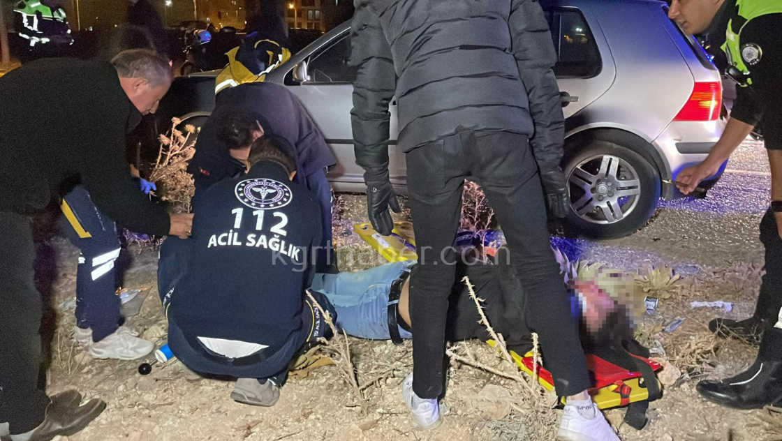 Karamanda Feci Kazada Genc Motosikletli Yaralandi2