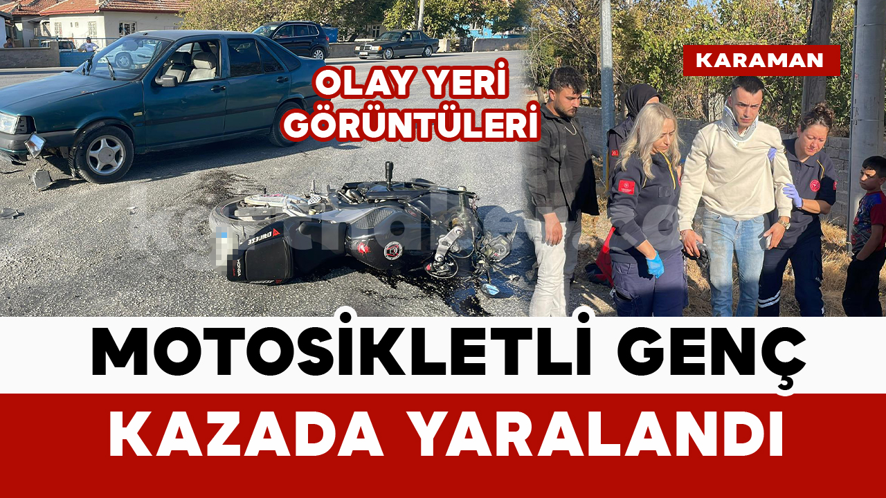 Karaman’da motosiklet kazasında 1 genç yaralandı