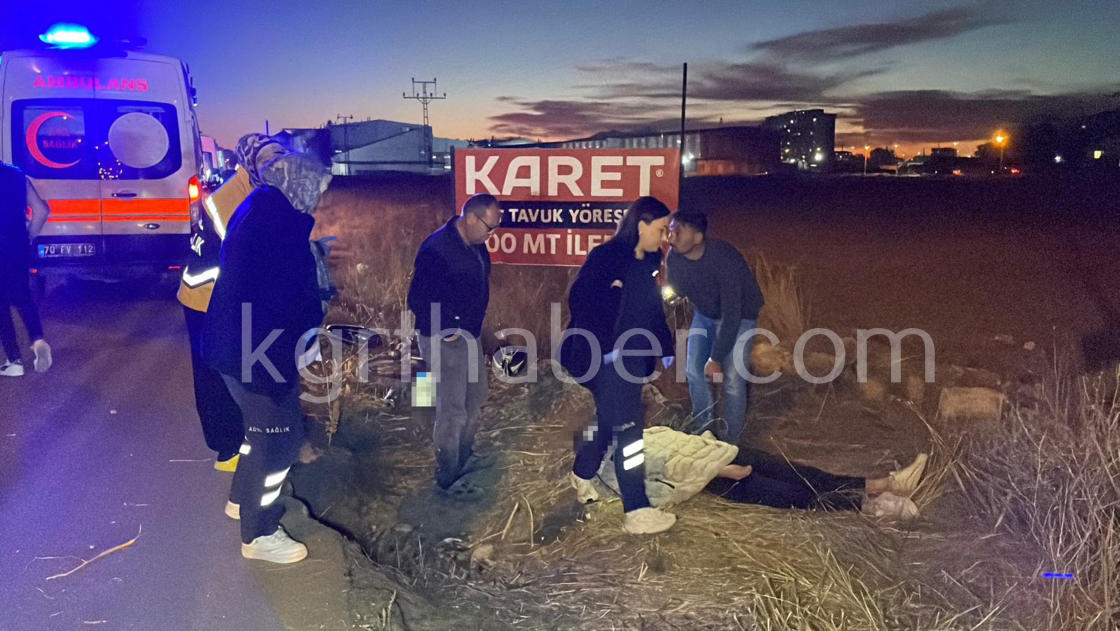 Karamanda Motosiklet Sarampoe Uctu 2 Yarali5