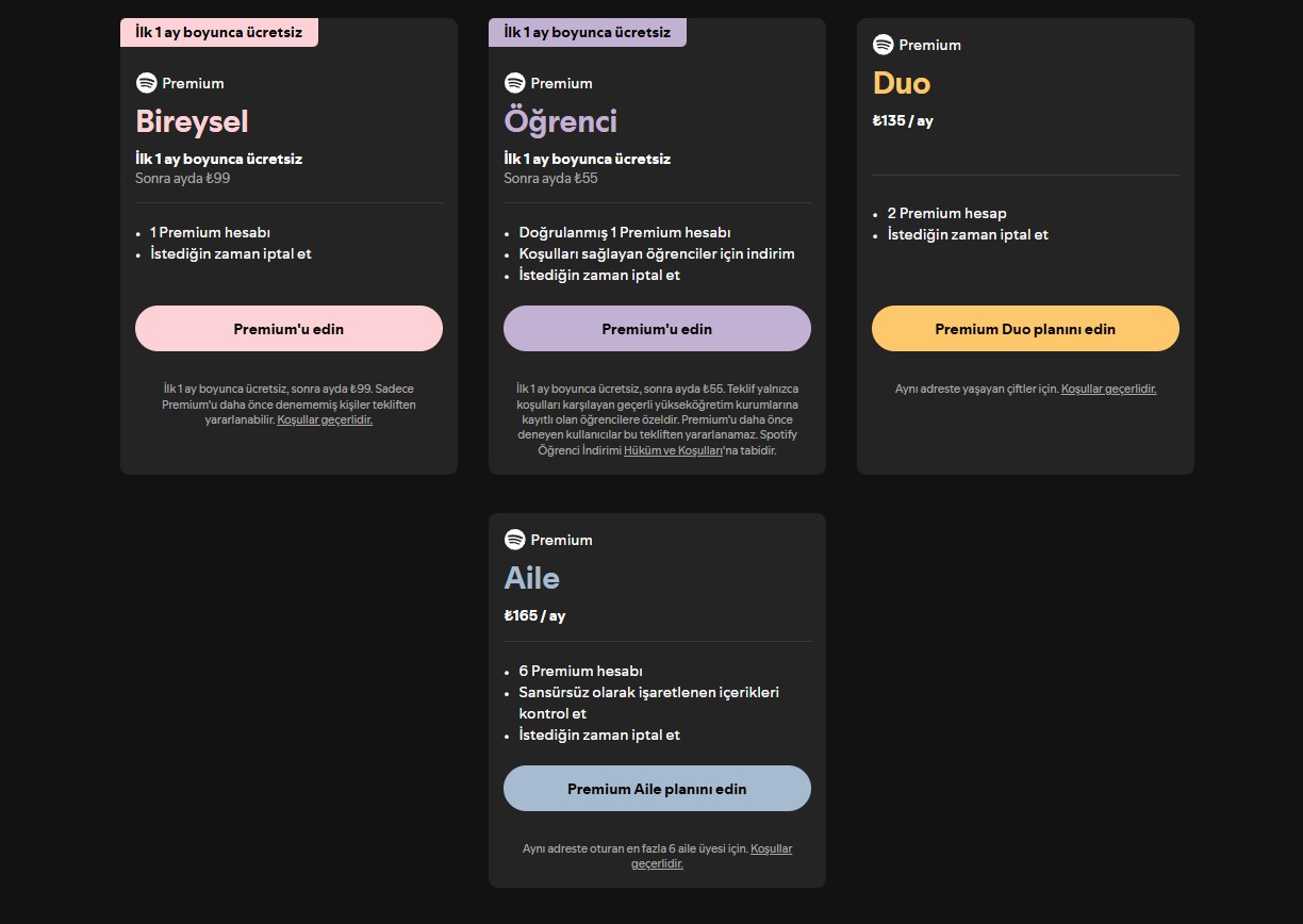 Spotifya Turkiyede Zam Geldi Iste Yeni Ucretler1