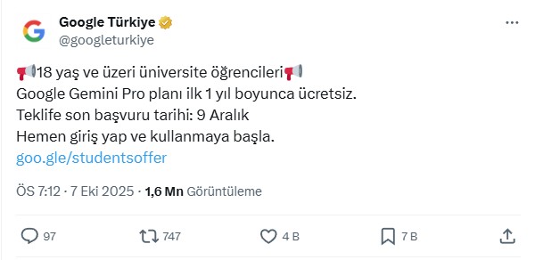 Universite Ogrencileri Mujde Google Gemini Ai Pro 1 Yil Ucretsiz (1)