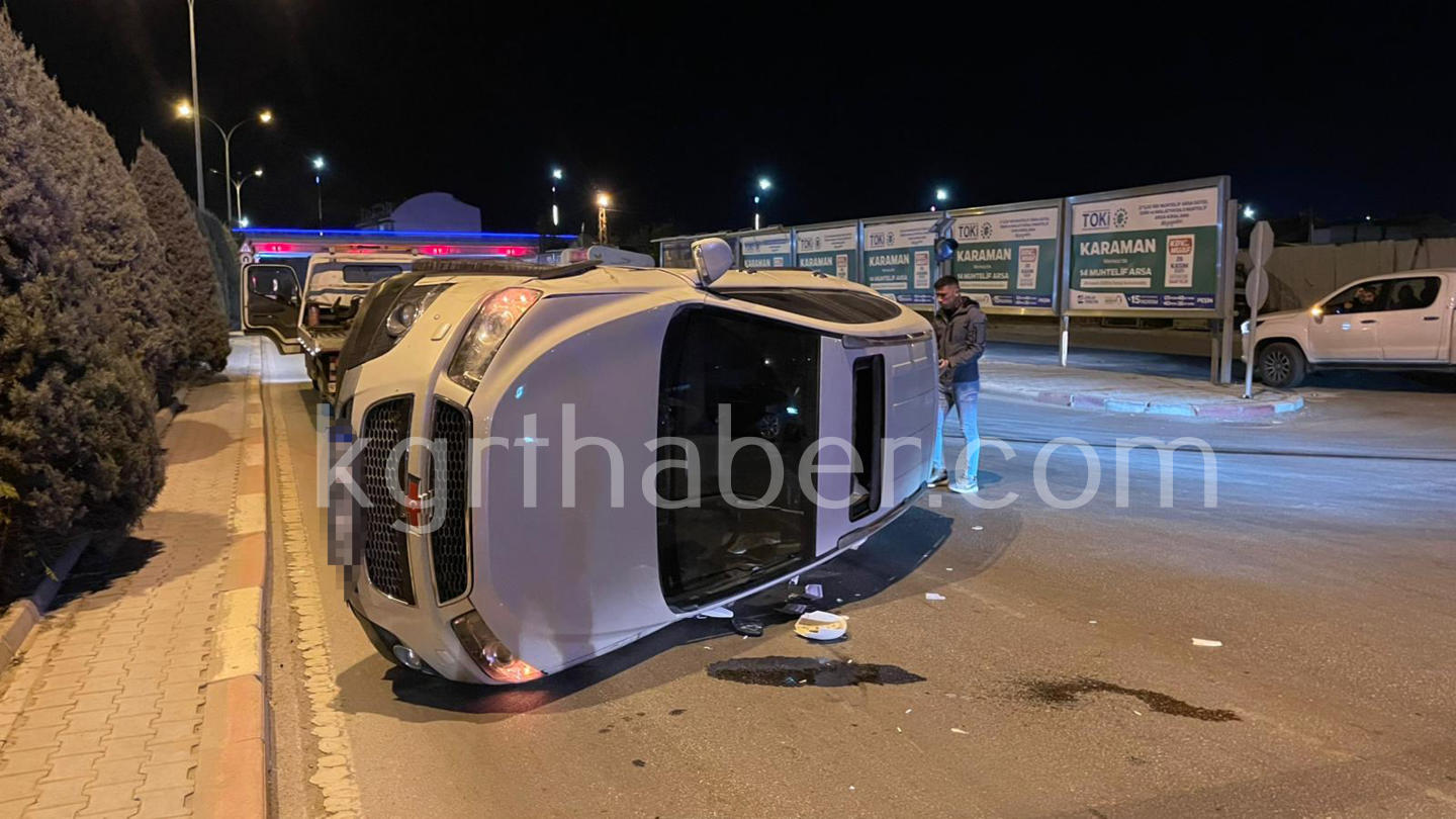 Karamanda Carpisan Suv Araclardan Biri Devrildi 2 Yarali2