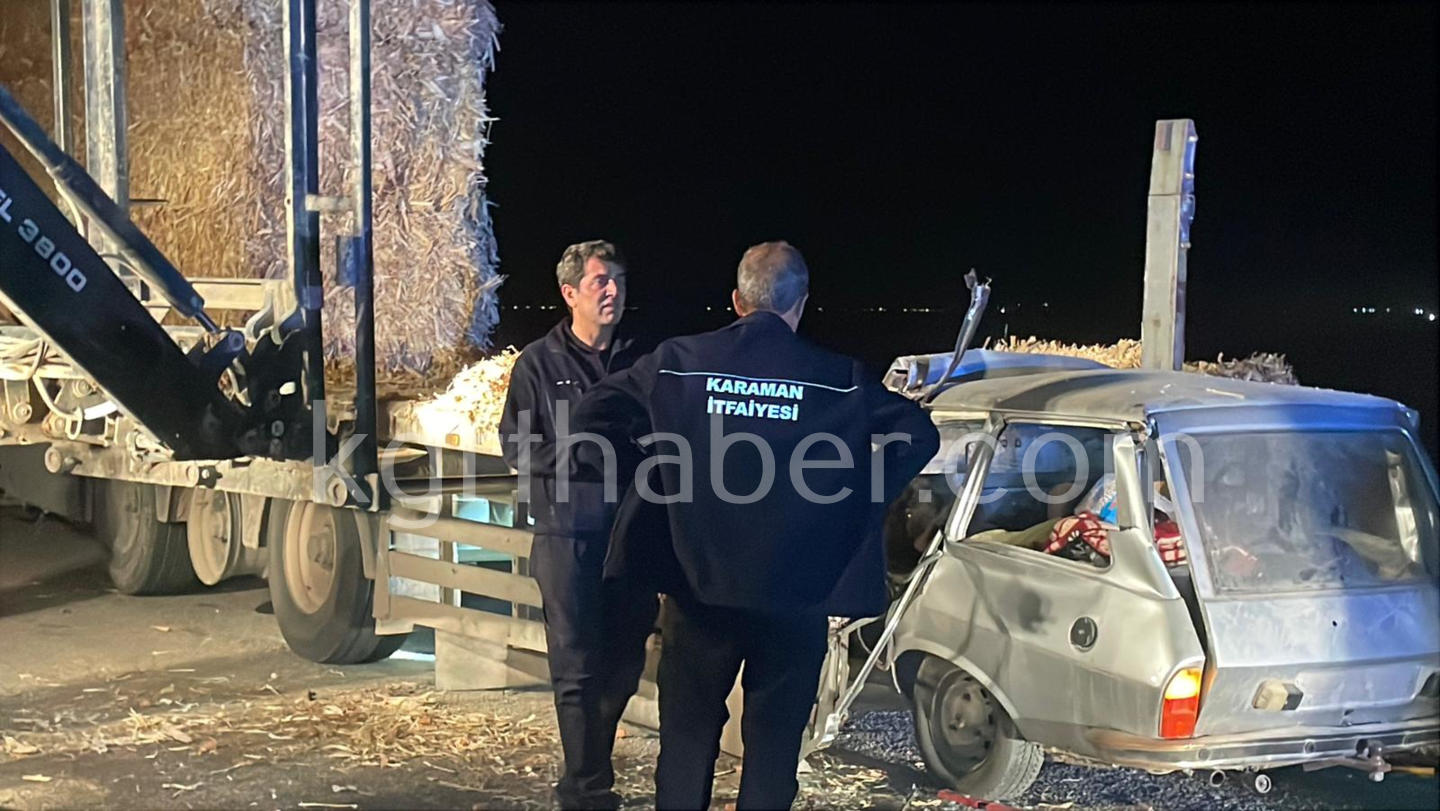 Karaman'da Otomobil Tırın Altına Girdi Karı Koca Öldü26