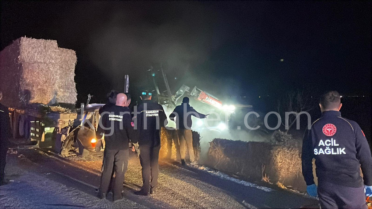 Karaman'da Otomobil Tırın Altına Girdi Karı Koca Öldü31