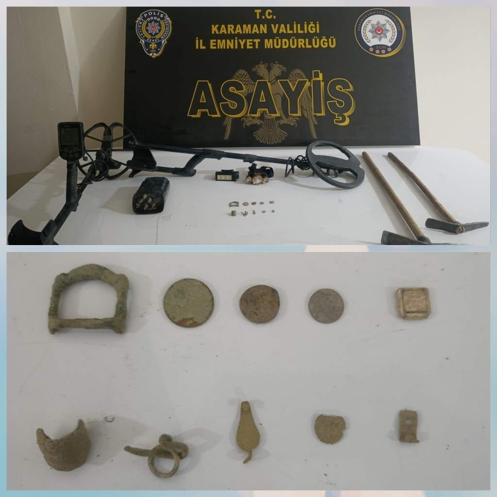 Karamanda Tarihi Eserler Ve Ruhsatsiz Silahlar Ele Gecirildi 8 Kisi Tutuklandi (1)
